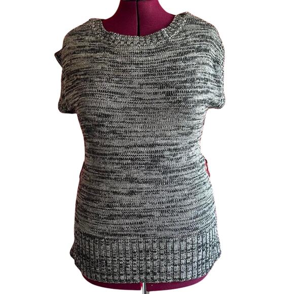 Womens Sweater Size XL Grey Short Sleeve Professional Office Chic Twee Cozy - Picture 1 of 8